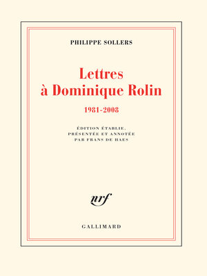 cover image of Lettres à Dominique Rolin (1981-2008)